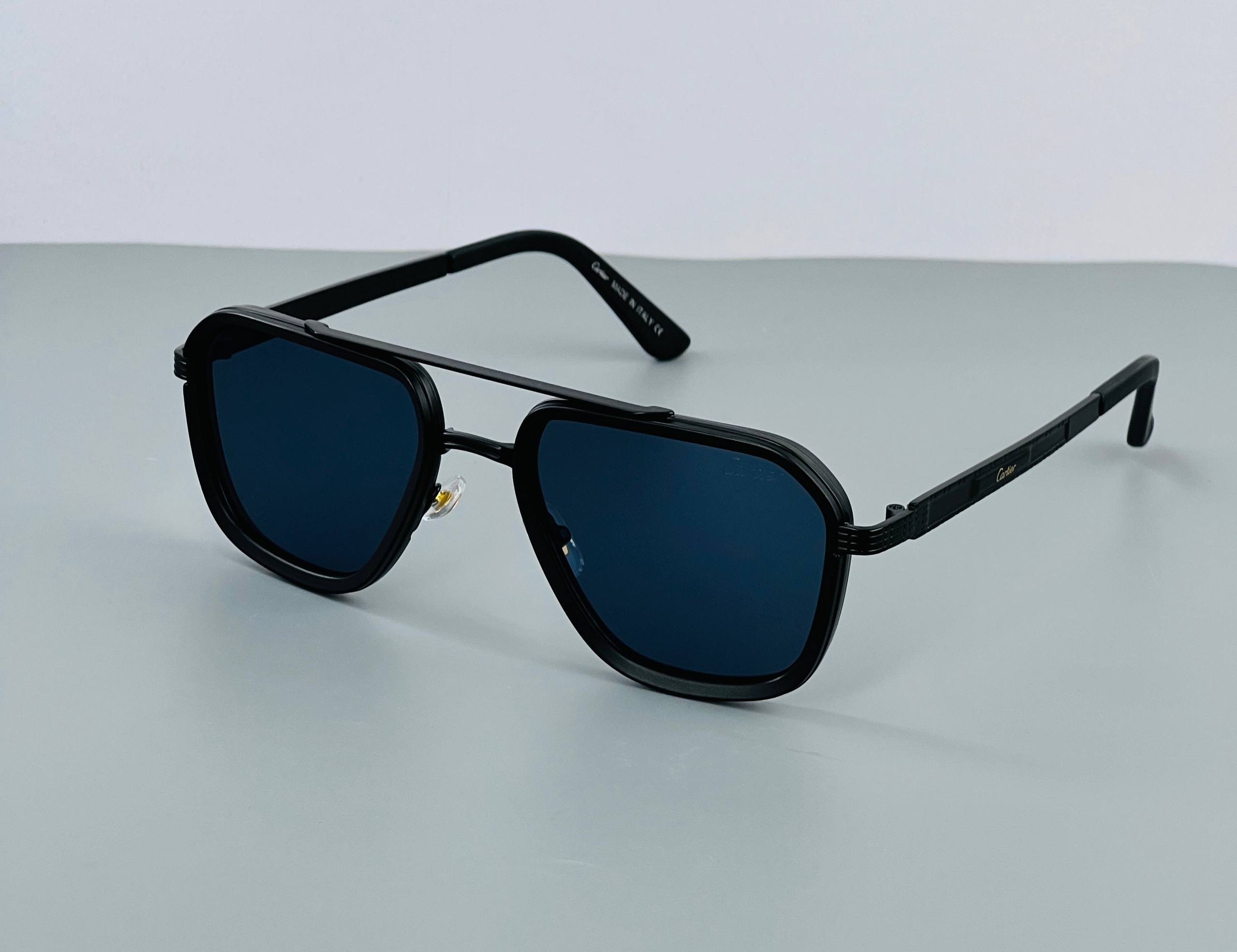 Cartier Semi Pilot shape Metal Sunglass